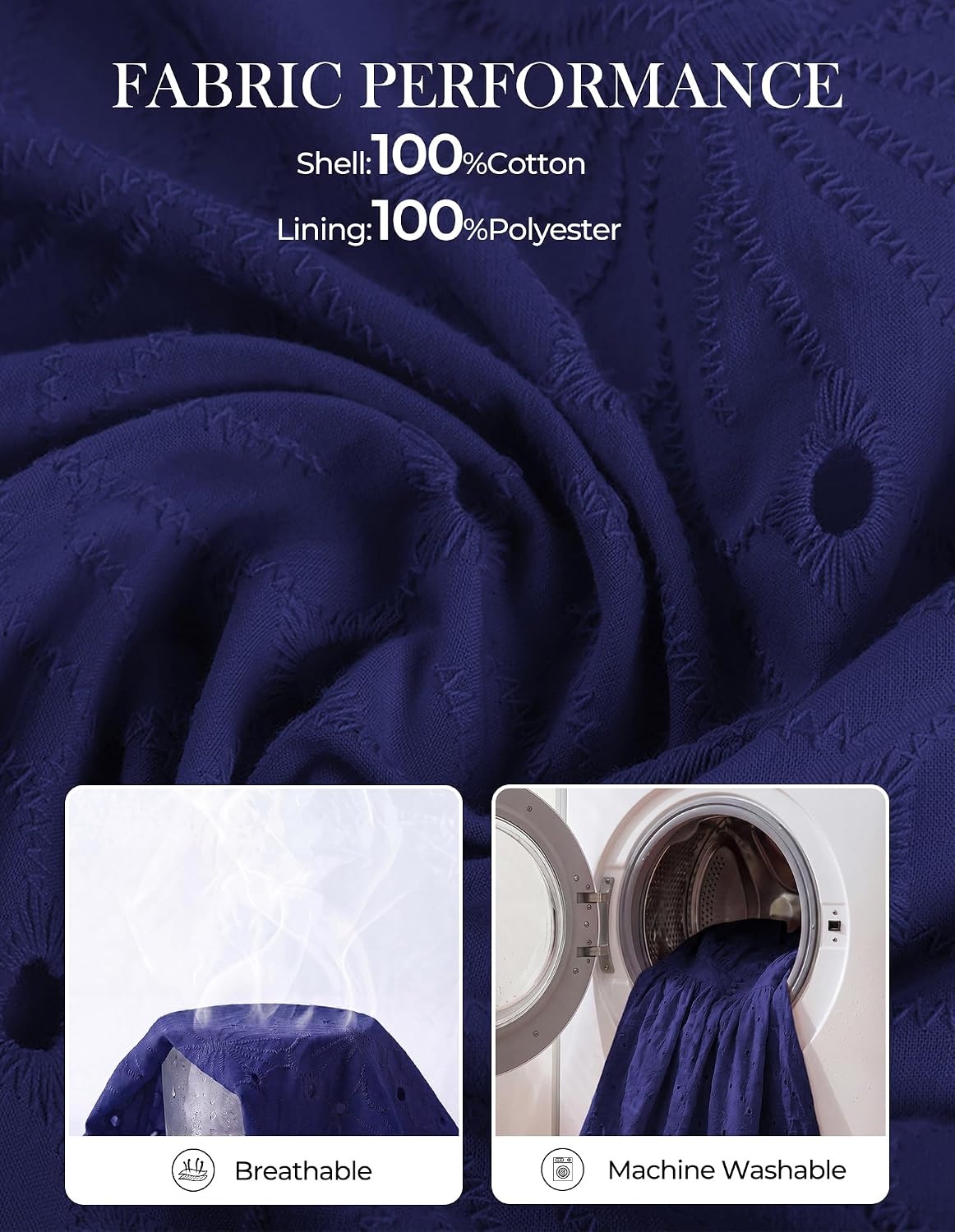 image:imageGRACE KARIN Womens Long Sleeve Cotton Eyelet Fall Maxi Dress 2026 Pockets V Neck A Line Embroidered Flowy Winter Fashion Clothes Outfits Funeral Church Wedding Guest Cocktail DressesNavy