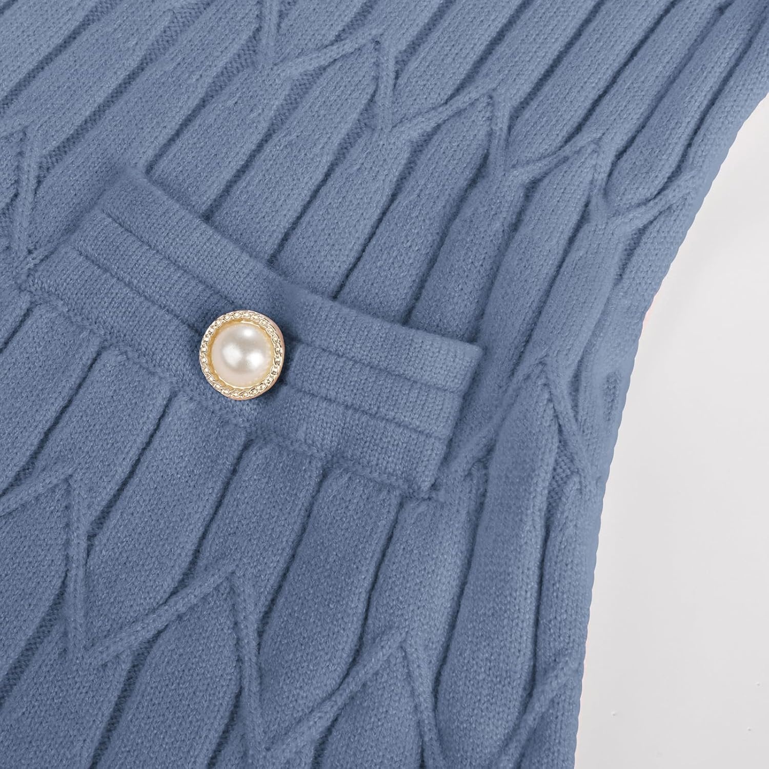 image:imageGRACE KARIN Girls Dress Fall Winter Sweater Long Sleeve Cable Knit Button Casual Dresses for Teen Girl 614YGray Blue