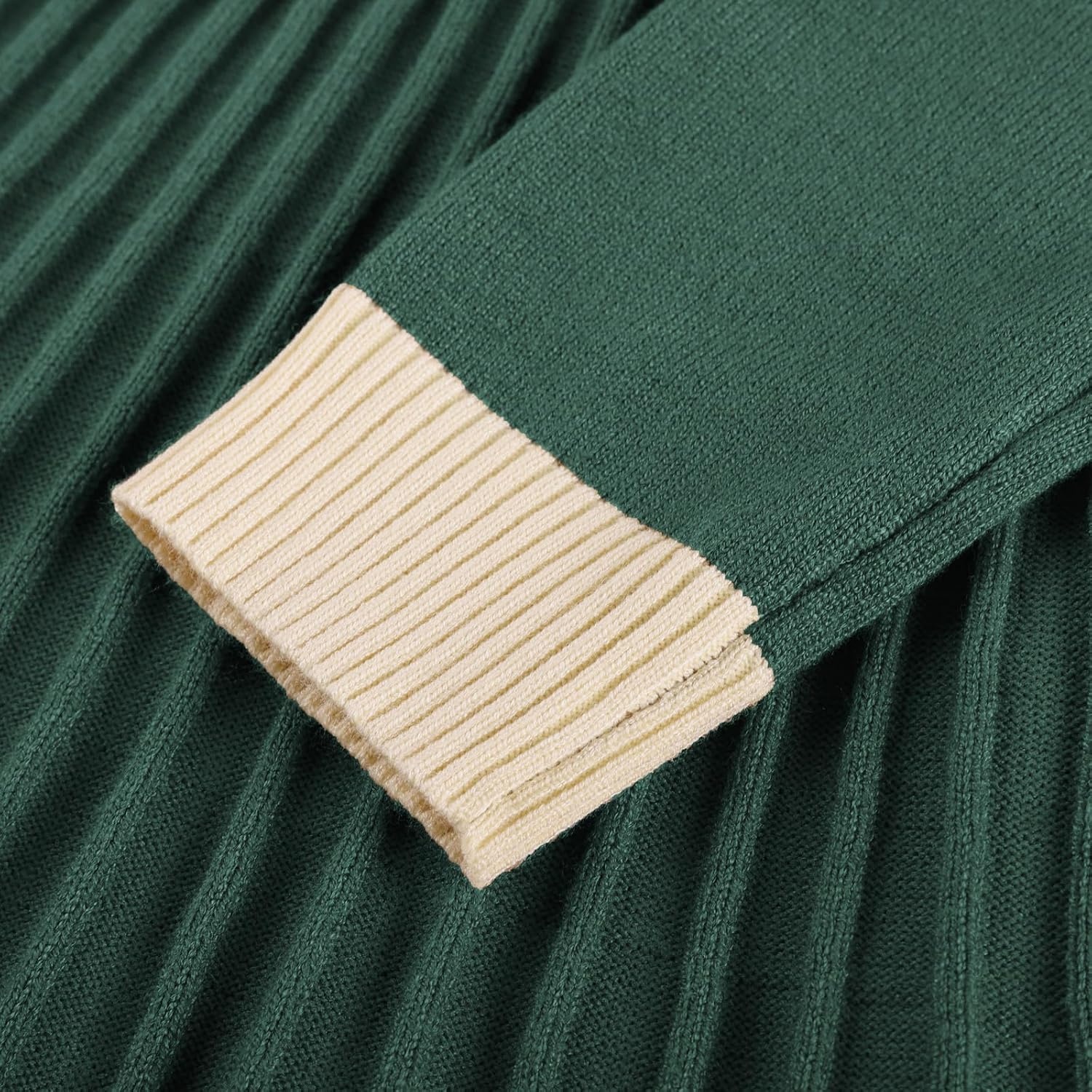 image:imageGRACE KARIN Girls Sweater Fall Dress Long Sleeve Casual Winter Dresses 616 Holiday School Birthday Church Party Elegant Preppy Color Block TweenEden Green
