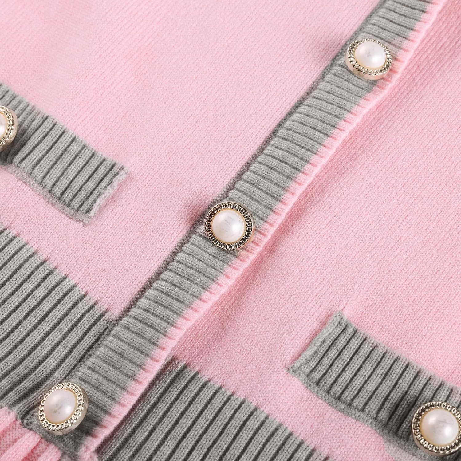 image:imageGRACE KARIN Girls Sweater Fall Dress Long Sleeve Casual Winter Dresses 616 Holiday School Birthday Church Party Elegant Preppy Color Block TweenGray Pink