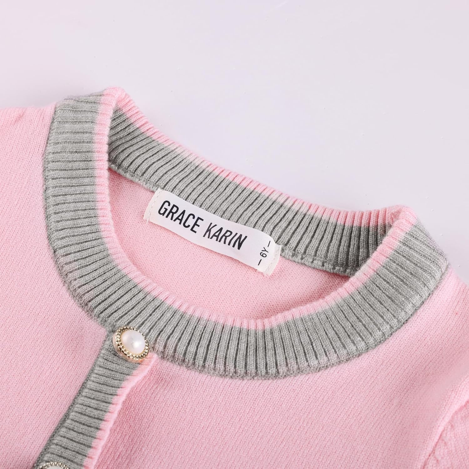image:imageGRACE KARIN Girls Sweater Fall Dress Long Sleeve Casual Winter Dresses 616 Holiday School Birthday Church Party Elegant Preppy Color Block TweenGray Pink