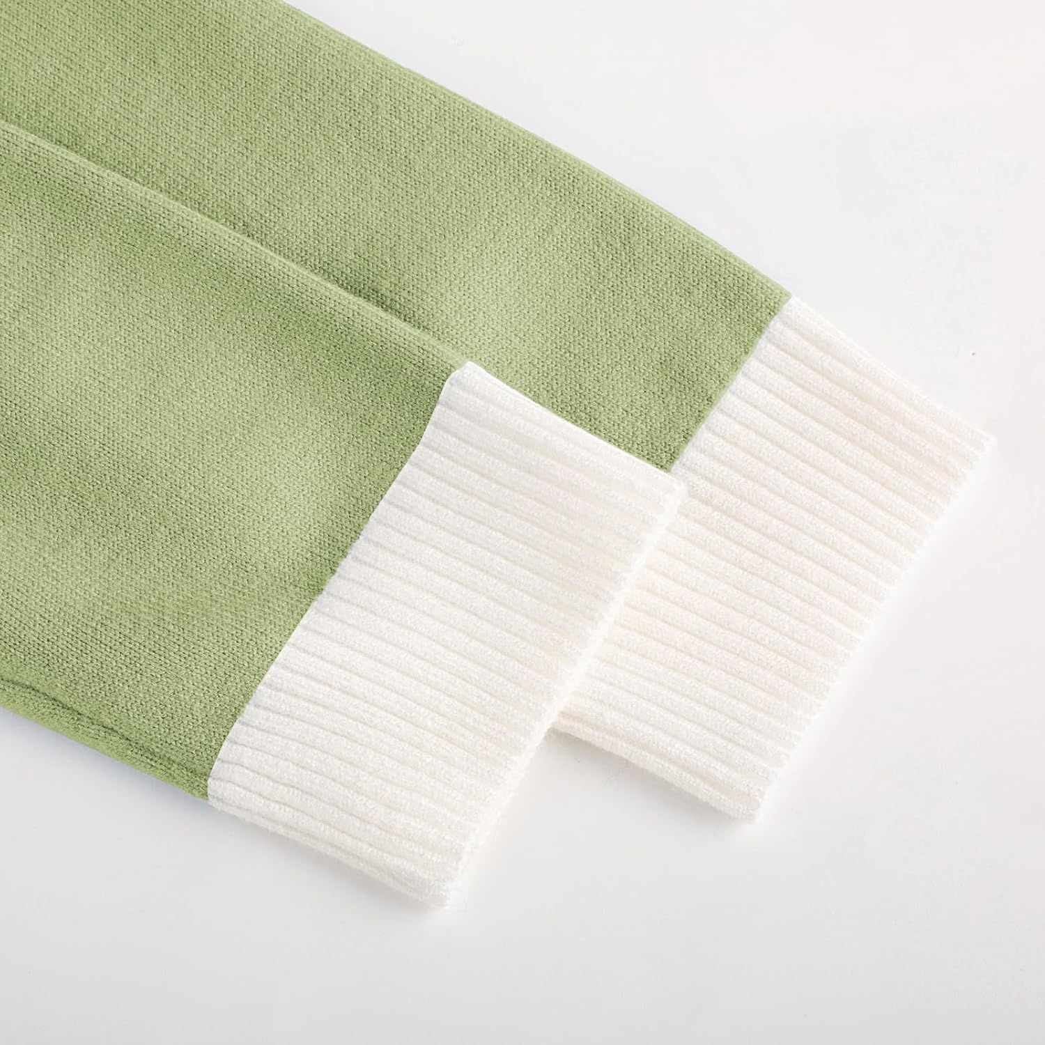 image:imageGRACE KARIN Girls Sweater Fall Dress Long Sleeve Casual Winter Dresses 616 Holiday School Birthday Church Party Elegant Preppy Color Block TweenLight Green