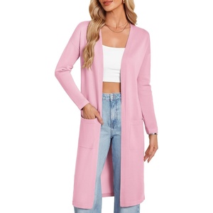GRACE KARIN Womens Long Cardigan Sweaters Lightweight Open Front Maxi Cardigans for Women Fall Fashion Outfits 2026(Pink)