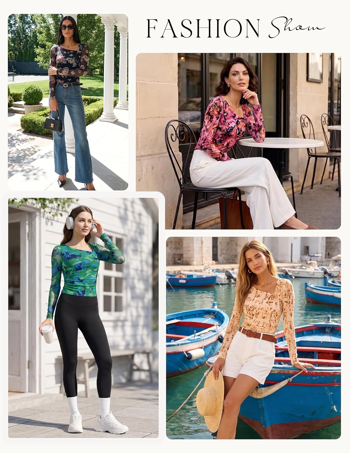 image:imageGRACE KARIN 2026 Womens Mesh Boho Tops Dressy Casual Blouses Fall Clothes Long Sleeve Shirts Floral Top Asymmetrical Ruched Slim Fit Going Out Y2k Fashion TrendyPink Rose