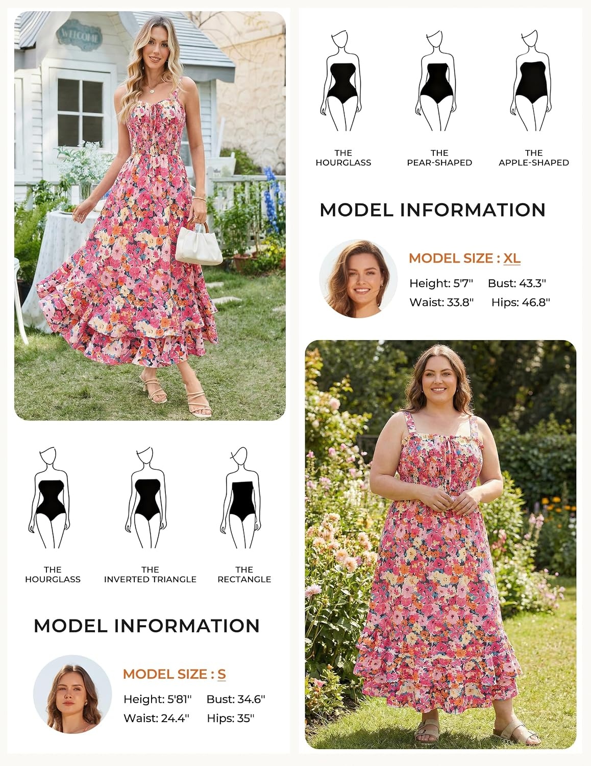 image:imageGRACE KARIN Womens 2026 Summer Floral Boho Dresses Square Neck Strapped Swing A Line Sundress Long Maxi Beach Dress Outfits Sleeveless Hawaiian Trendy Fashion ClothesPink Orange