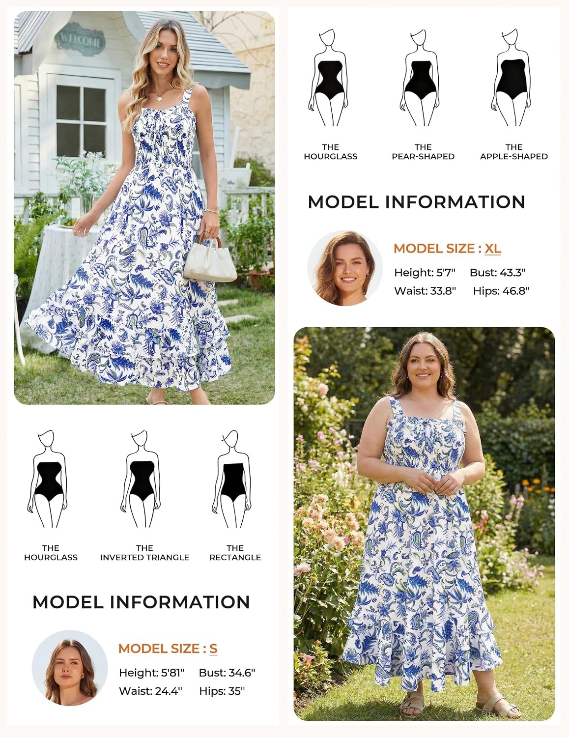 image:imageGRACE KARIN Womens 2026 Summer Floral Boho Dresses Square Neck Strapped Swing A Line Sundress Long Maxi Beach Dress Outfits Sleeveless Hawaiian Trendy Fashion ClothesBlue White Floral