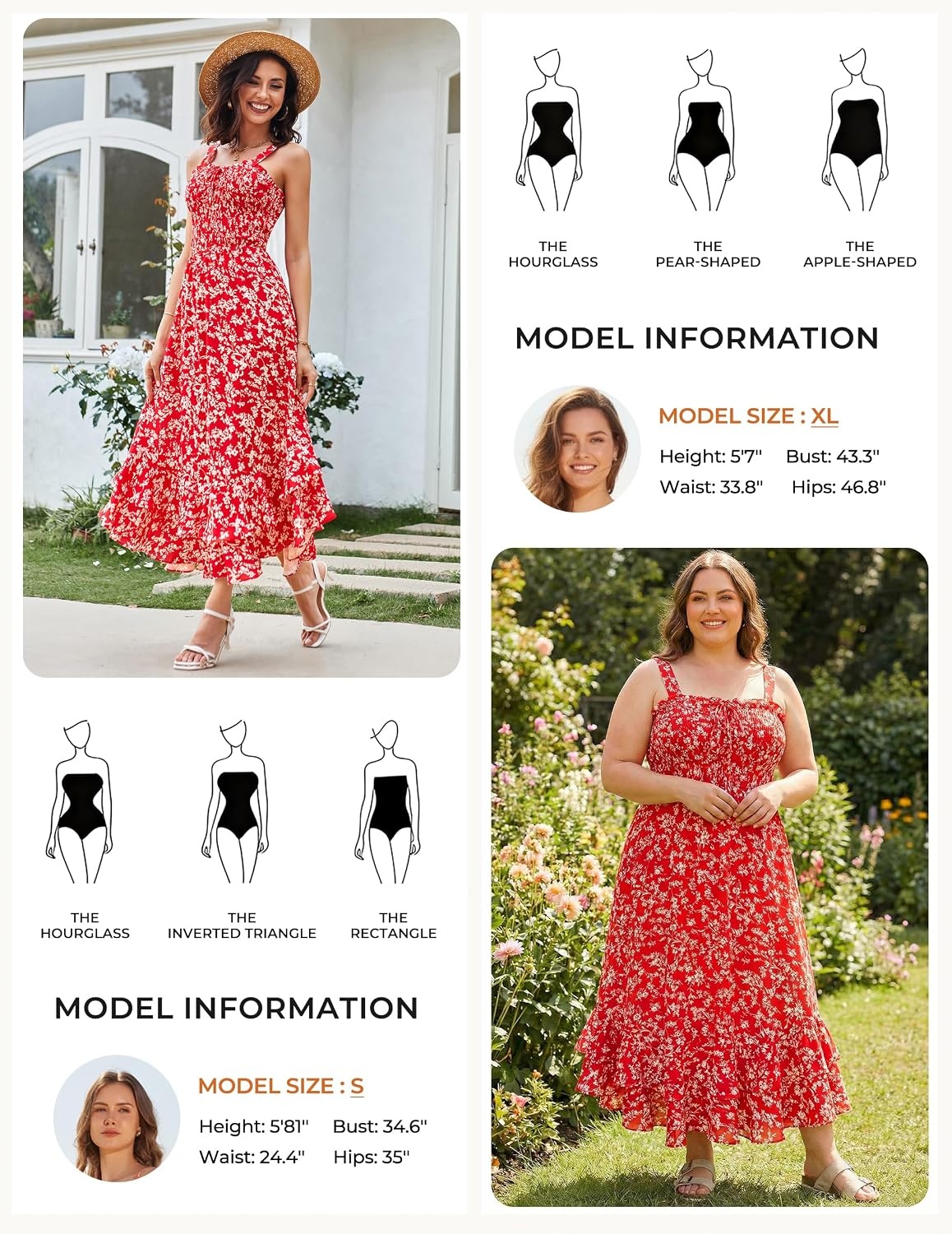 image:imageGRACE KARIN Womens 2026 Summer Floral Boho Dresses Square Neck Strapped Swing A Line Sundress Long Maxi Beach Dress Outfits Sleeveless Hawaiian Trendy Fashion ClothesRed