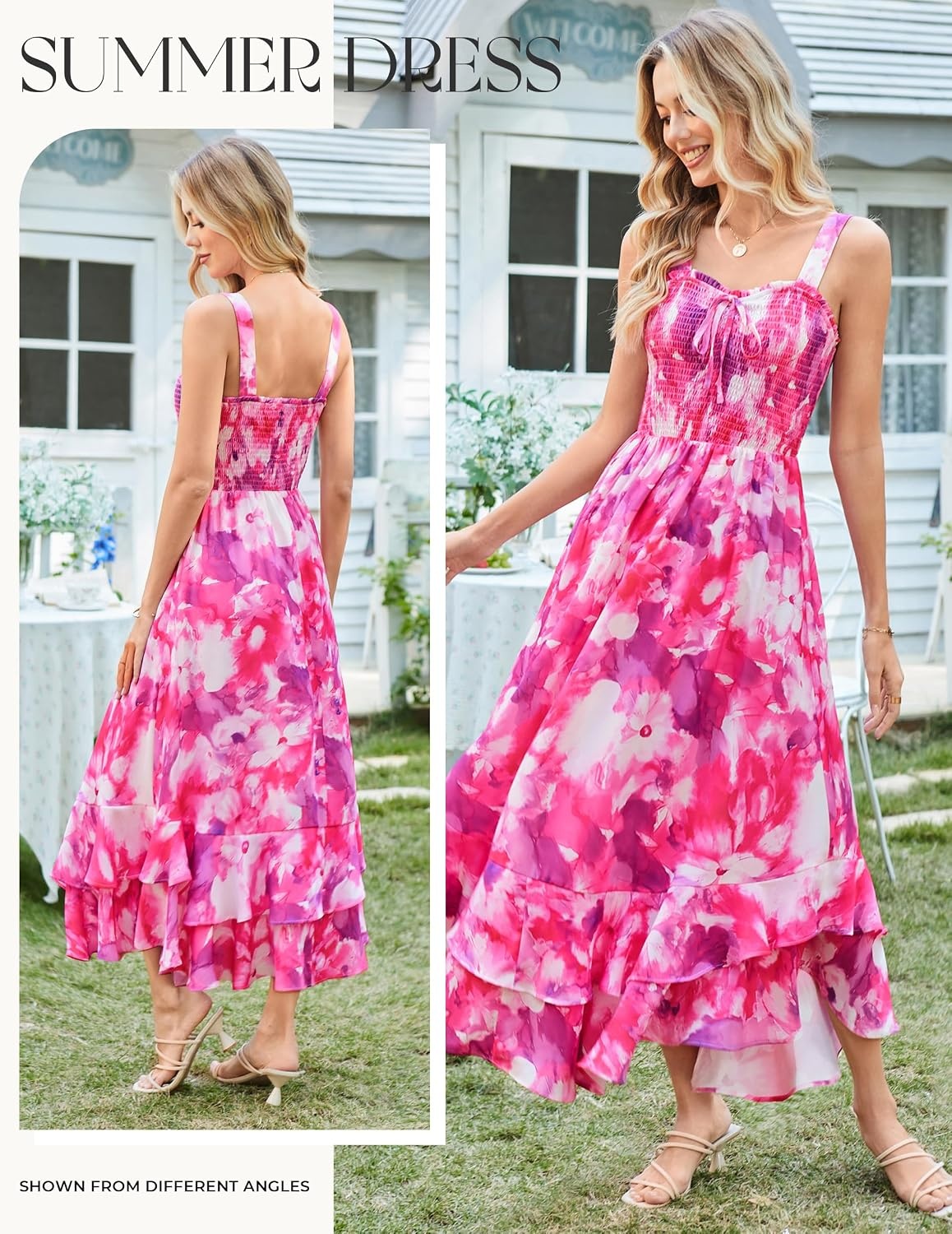 image:imageGRACE KARIN Womens 2026 Summer Floral Boho Dresses Square Neck Strapped Swing A Line Sundress Long Maxi Beach Dress Outfits Sleeveless Hawaiian Trendy Fashion ClothesRose Purple