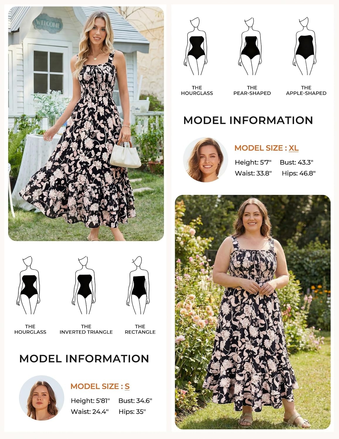 image:imageGRACE KARIN Womens 2026 Summer Floral Boho Dresses Square Neck Strapped Swing A Line Sundress Long Maxi Beach Dress Outfits Sleeveless Hawaiian Trendy Fashion ClothesBlack Flower