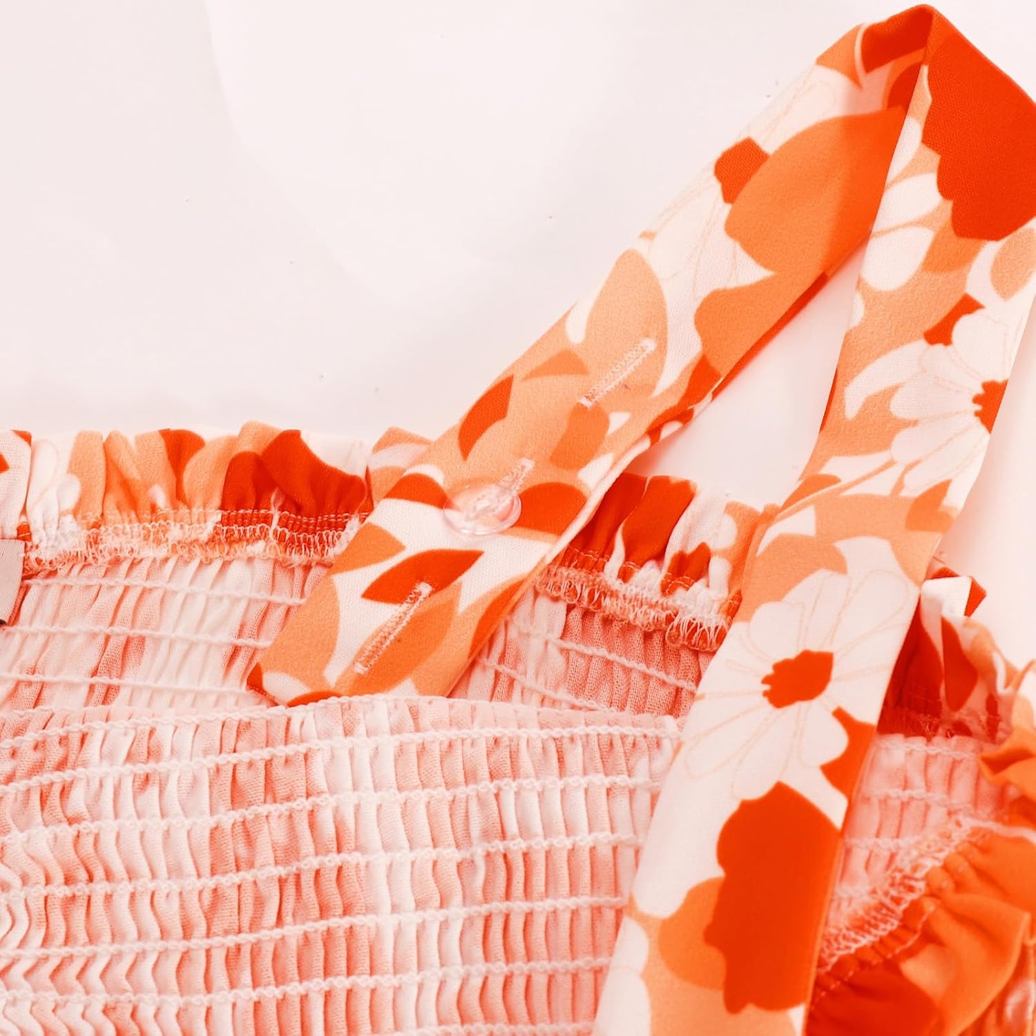 image:imageGRACE KARIN Womens 2026 Summer Floral Boho Dresses Square Neck Strapped Swing A Line Sundress Long Maxi Beach Dress Outfits Sleeveless Hawaiian Trendy Fashion ClothesOrange