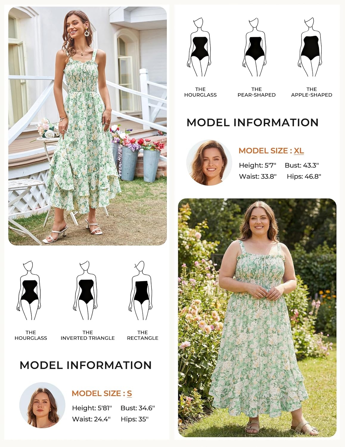 image:imageGRACE KARIN Womens 2026 Summer Floral Boho Dresses Square Neck Strapped Swing A Line Sundress Long Maxi Beach Dress Outfits Sleeveless Hawaiian Trendy Fashion ClothesGreen White