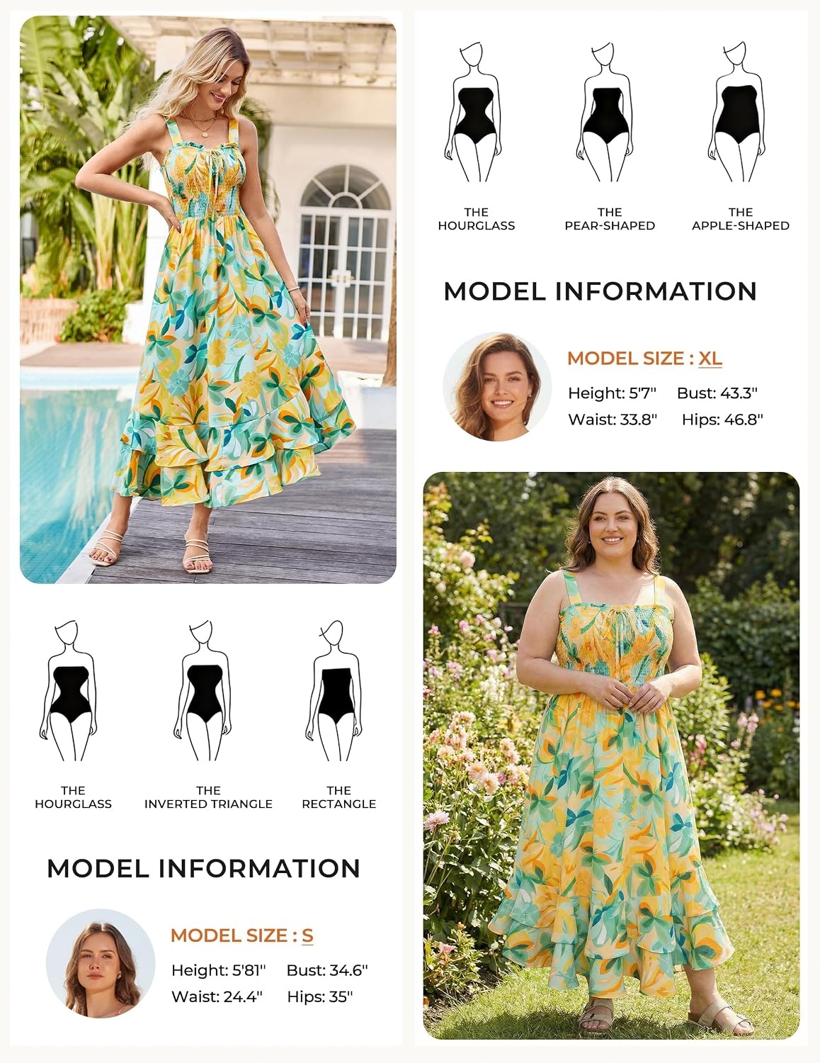 image:imageGRACE KARIN Womens 2026 Summer Floral Boho Dresses Square Neck Strapped Swing A Line Sundress Long Maxi Beach Dress Outfits Sleeveless Hawaiian Trendy Fashion ClothesGreen Yellow