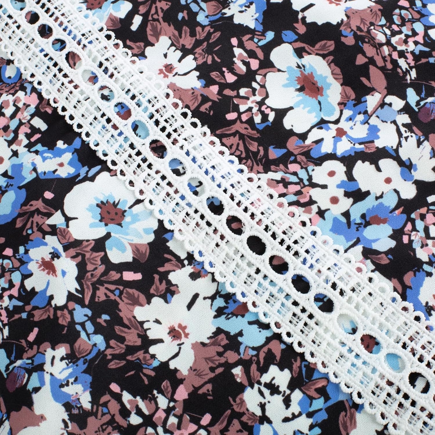image:imageGRACE KARIN Womens 2026 Summer Floral Maxi Dresses 2 Pocket Flowy Bohemian A Line Tie Belt Short Puff Sleeve Shirt Collar Lightweight Vacation Easter Wedding ShowerBlack Blue