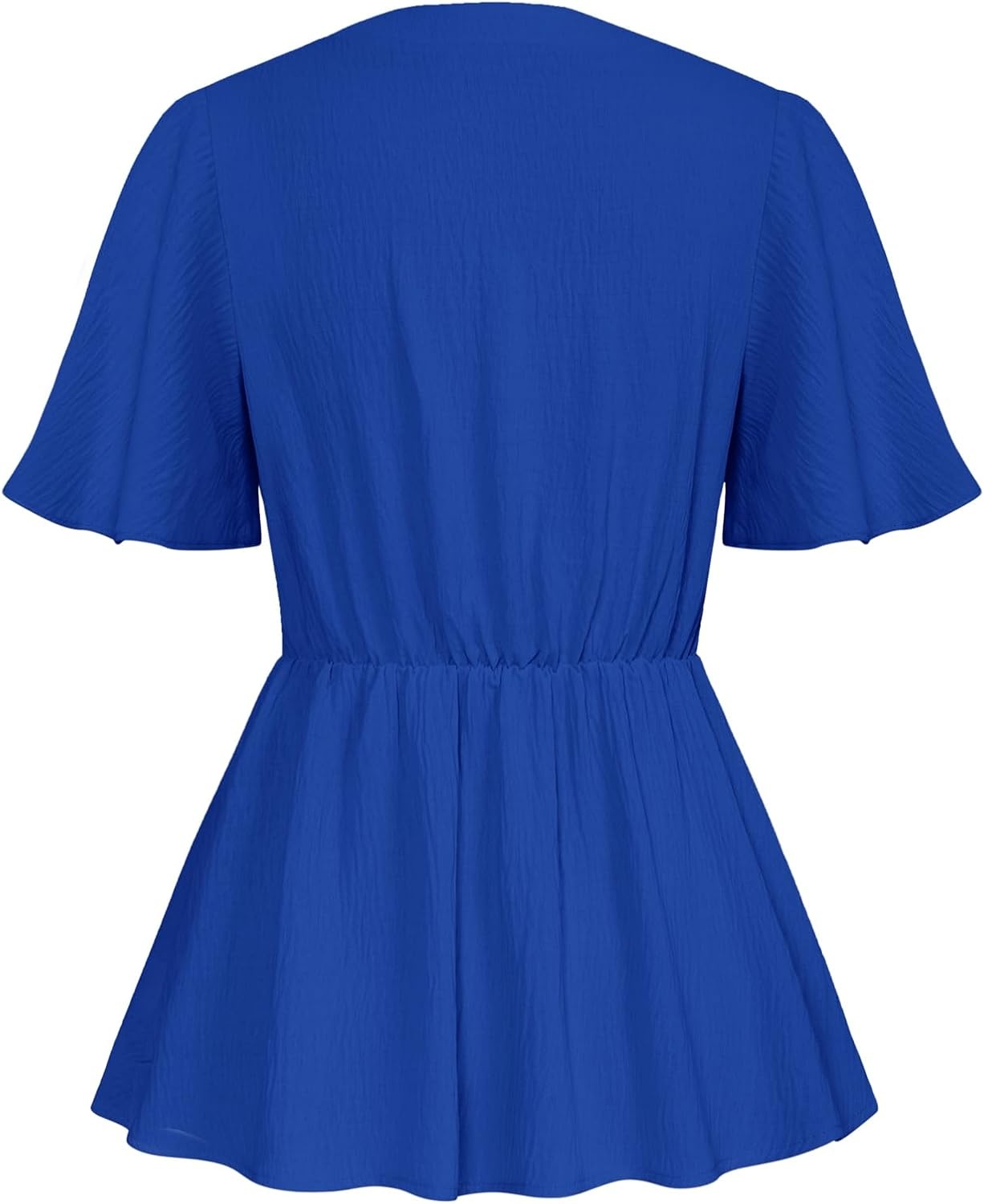 image:imageGRACE KARIN Womens Elegant VNeck Tie Waist Flowy Peplum Shirt Tops Flatters Pear amp Curvy Figures Soft Breathable Allday True to size Office to Weddings amp Weekend CasualsCrinkly Royal Blue