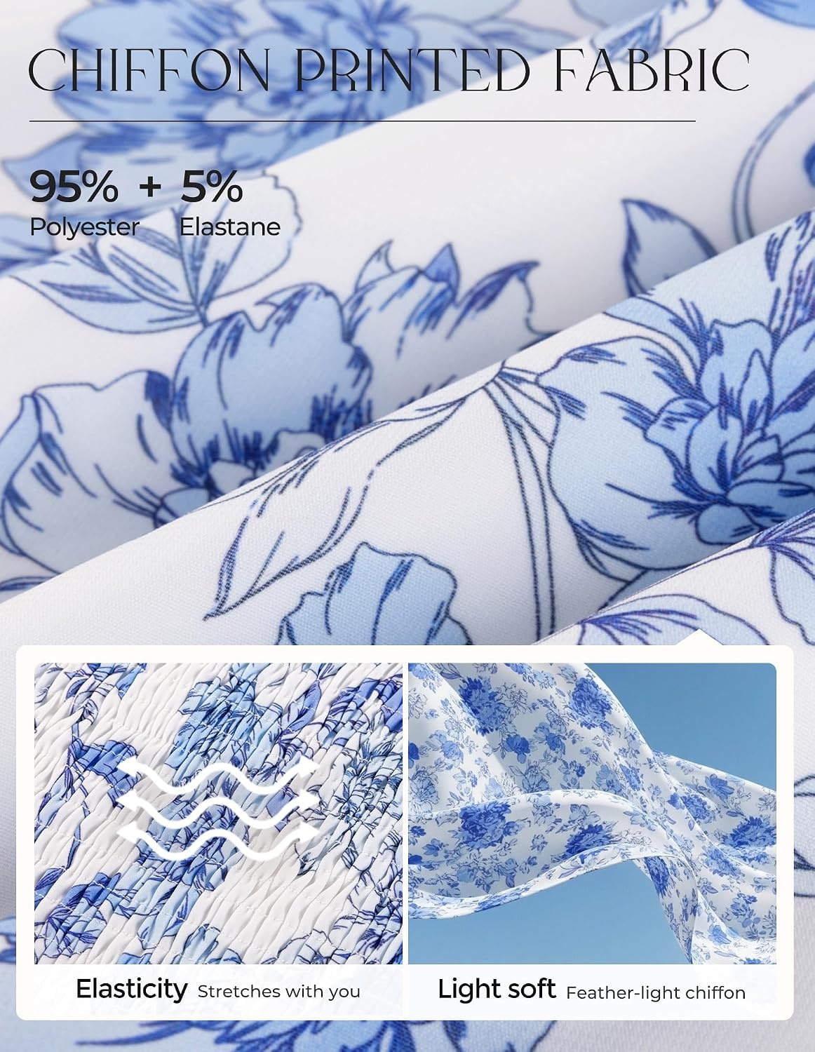image:imageGRACE KARIN Womens Floral Maxi Wedding Guest Dress 2026 Summer Flowy A Line Pockets Square Neck Chiffon Boho Casual Long Bridal Shower Garden Party Beach Vacation DressWhite Blue Floral