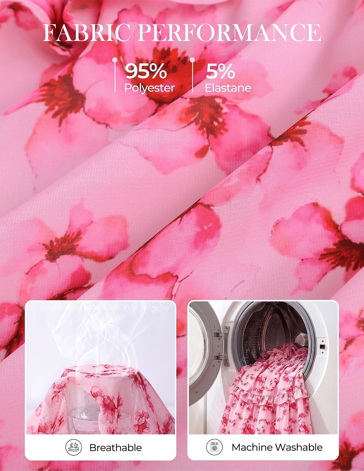image:imageGRACE KARIN Womens Long Sleeve Fall Wedding Guest Floral Dress 2026 V NeckPocketsSmocked TiededA LineFlowy Maxi DressesCasual Boho Outfits Suitable for OutingDatesTravelVacationsPink Floral