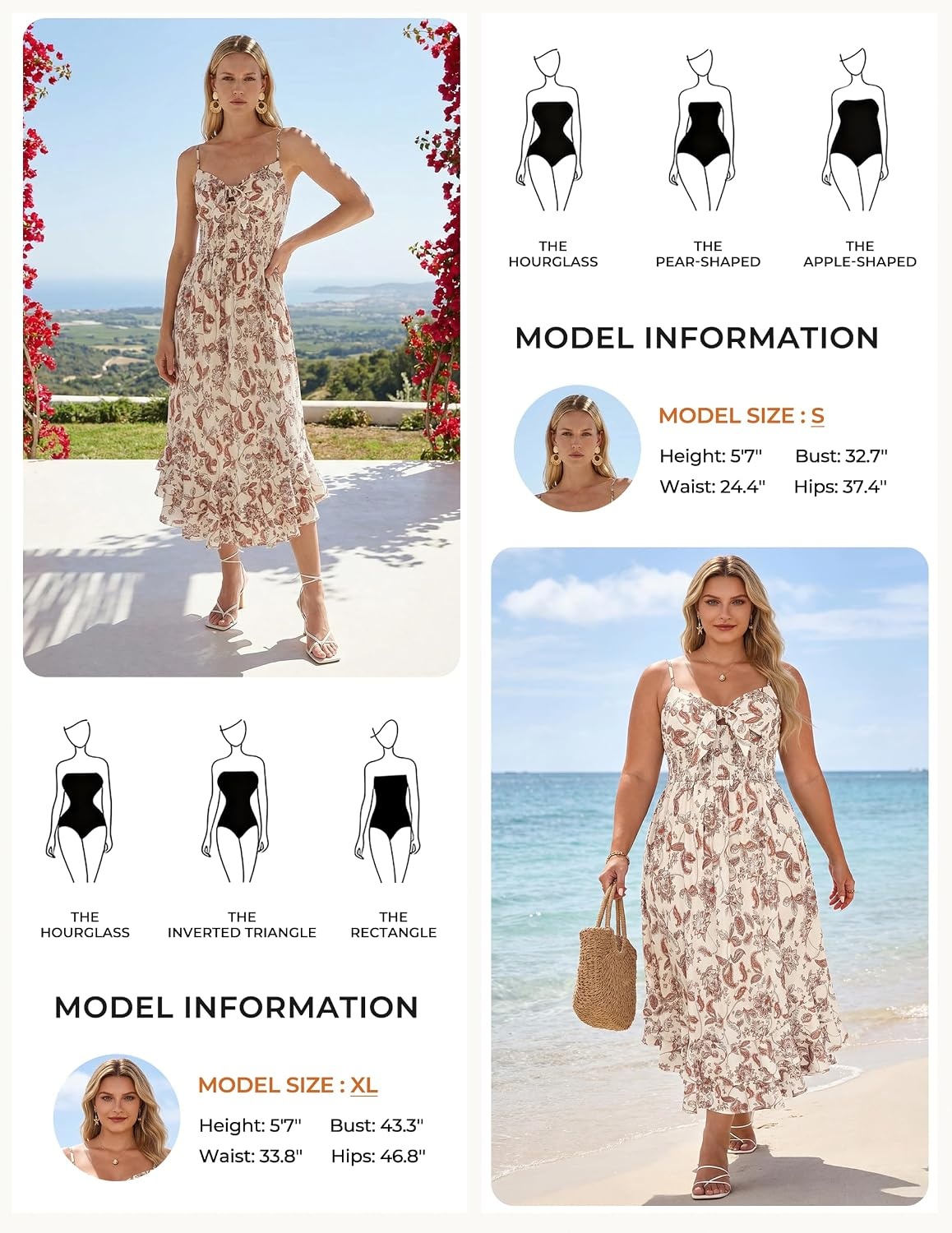 image:imageGRACE KARIN Womens Summer Floral Maxi Sundresses Beach Boho Dress with PocketsSpaghetti StrapV NeckSmocked BackCasual Fashion ClothesVacation OutfitsA Line Long DressBeige Floral