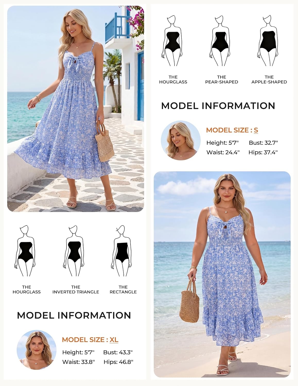 image:imageGRACE KARIN Womens Summer Floral Maxi Sundresses Beach Boho Dress with PocketsSpaghetti StrapV NeckSmocked BackCasual Fashion ClothesVacation OutfitsA Line Long DressBlue Floral