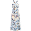 Floral White Blue