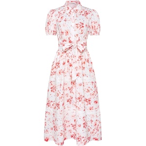 GRACE KARIN Women’s 2026 Summer Floral Maxi Dresses | 2 Pocket, Flowy, Bohemian, A Line, Tie Belt, Short Puff Sleeve, Shirt Collar, Lightweight, Vacation, Easter, Wedding Shower(White Pink)