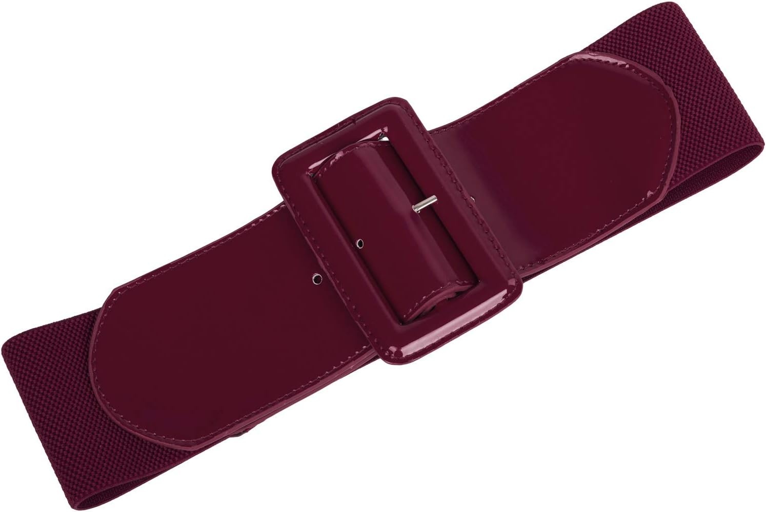 image:imageGRACE KARIN Womens Stretchy Belt 3 Inch Wide Elastic Belts Stretch Waist Belt for Dress Cute Belts for Women Dresses Wide Elastic Adjustable Vintage for Casual Party for CosplayWine Red