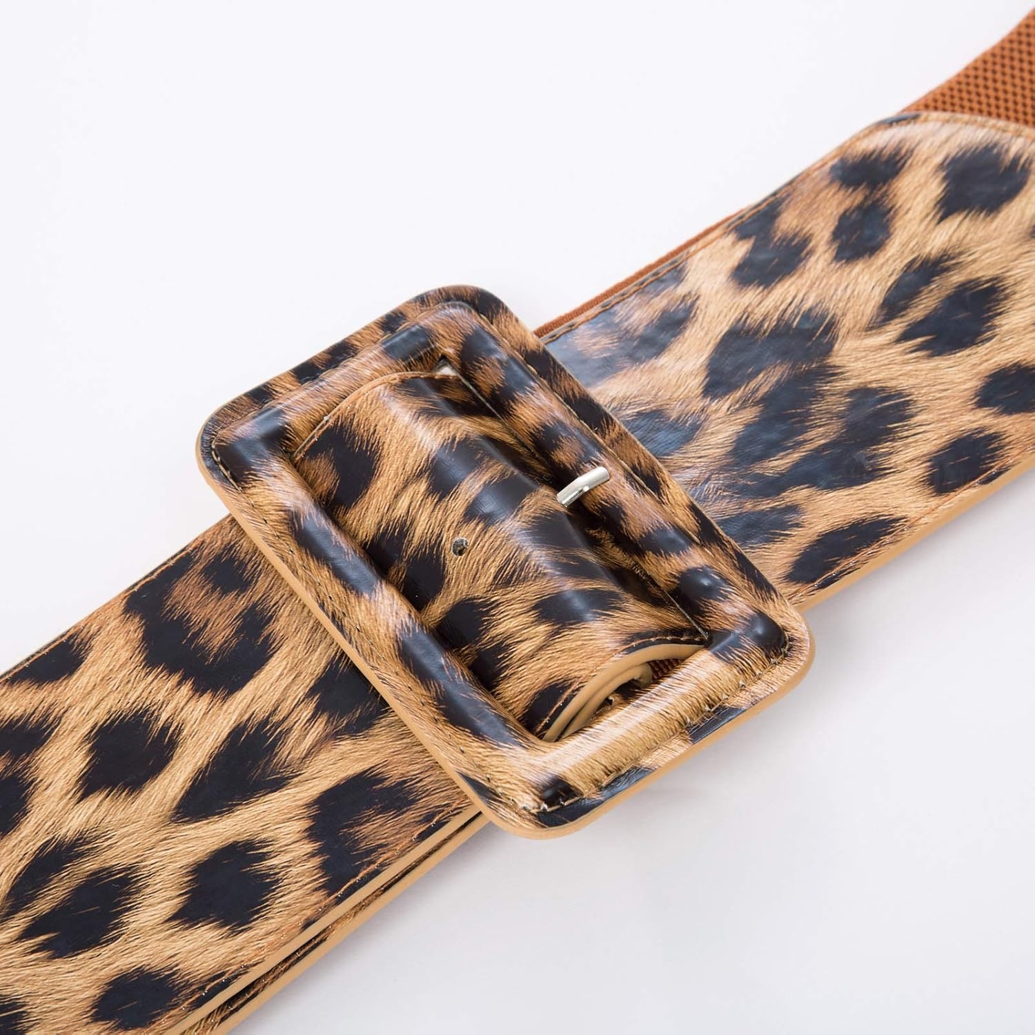 image:imageGRACE KARIN Womens Stretchy Belt 3 Inch Wide Elastic Belts Stretch Waist Belt for Dress Cute Belts for Women Dresses Wide Elastic Adjustable Vintage for Casual Party for CosplayLeopard