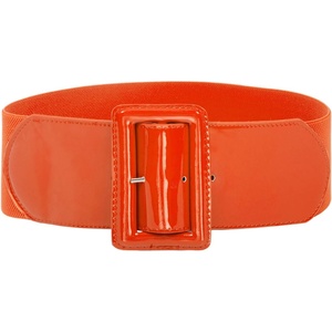 GRACE KARIN Women’s Stretchy Belt 3 Inch Wide Elastic Belts | Stretch Waist Belt for Dress, Cute Belts for Women Dresses, Wide Elastic, Adjustable, Vintage, for Casual, Party, for Cosplay(Orange)