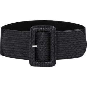GRACE KARIN Women’s Stretchy Belt 3 Inch Wide Elastic Belts | Stretch Waist Belt for Dress, Cute Belts for Women Dresses, Wide Elastic, Adjustable, Vintage, for Casual, Party, for Cosplay(Retro-black)