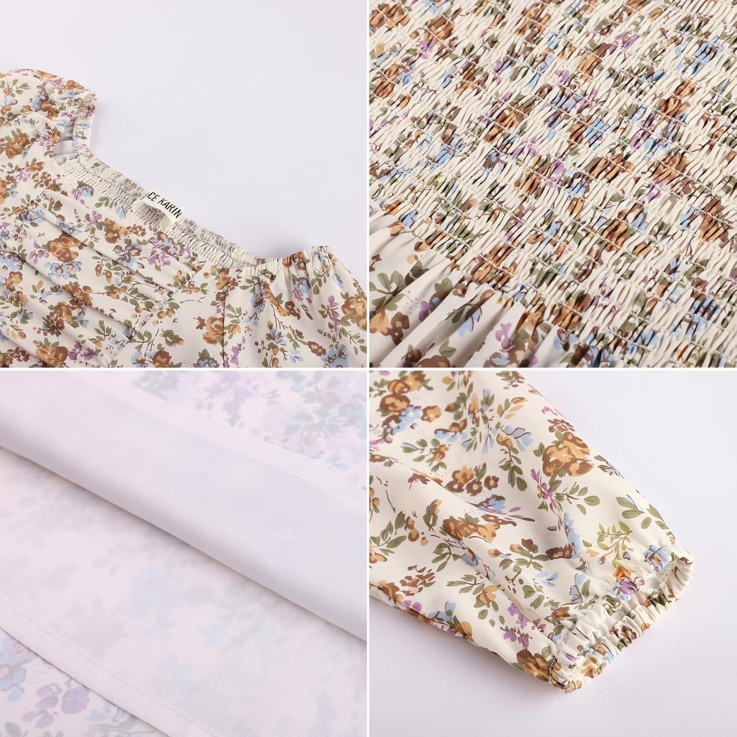 image:imageGRACE KARIN Girls Fall Dresses Long Sleeve Maxi Floral Winter Dress 714Y Kids Square Neck Ruffle Hem Casual Holiday Party Outfit ALine Twirl Swing Long Dress for Birthday Photoshoot Wedding ChurchBeige Pumpkin Floral