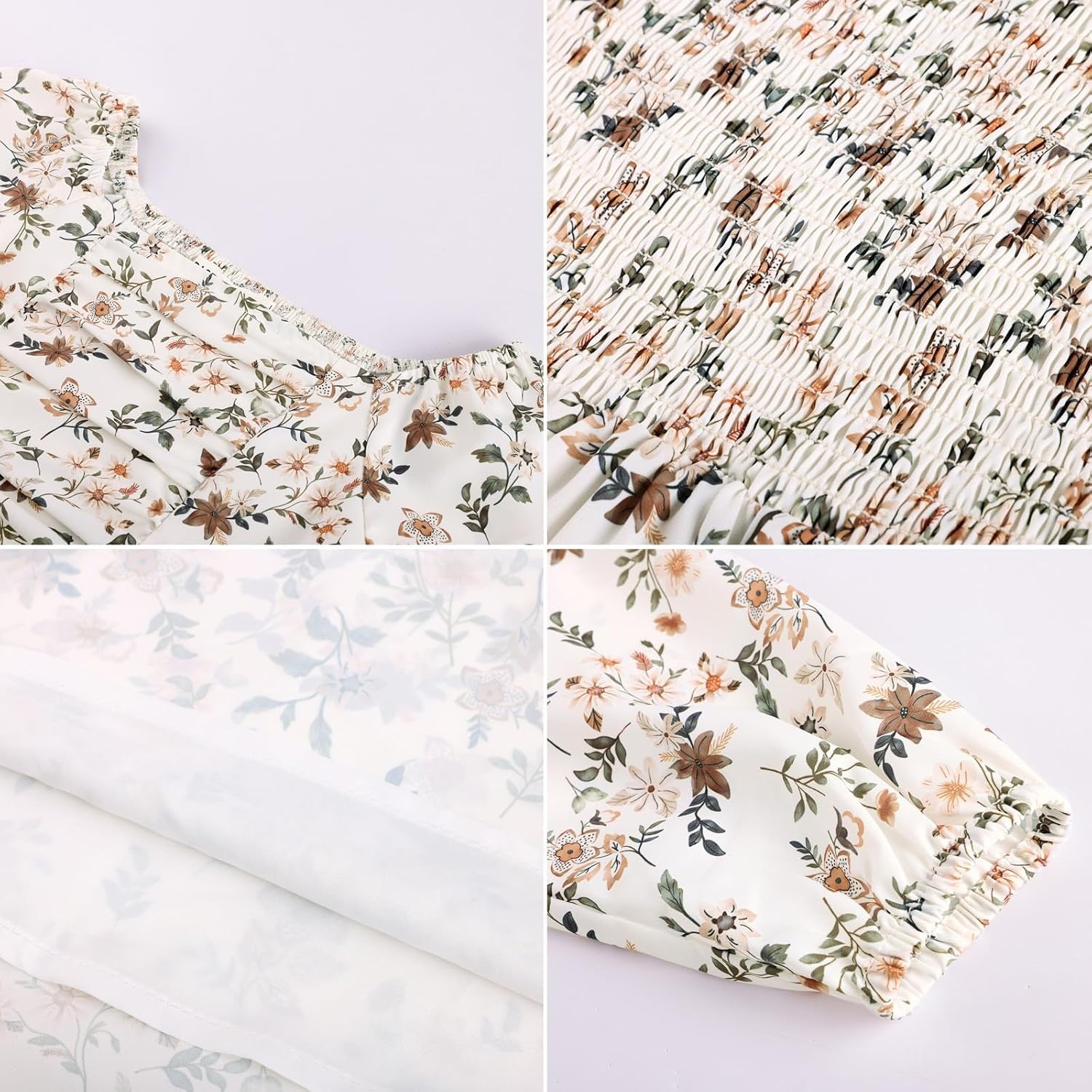 image:imageGRACE KARIN Girls Fall Dresses Long Sleeve Maxi Floral Winter Dress 714Y Kids Square Neck Ruffle Hem Casual Holiday Party Outfit ALine Twirl Swing Long Dress for Birthday Photoshoot Wedding ChurchApricot Floral