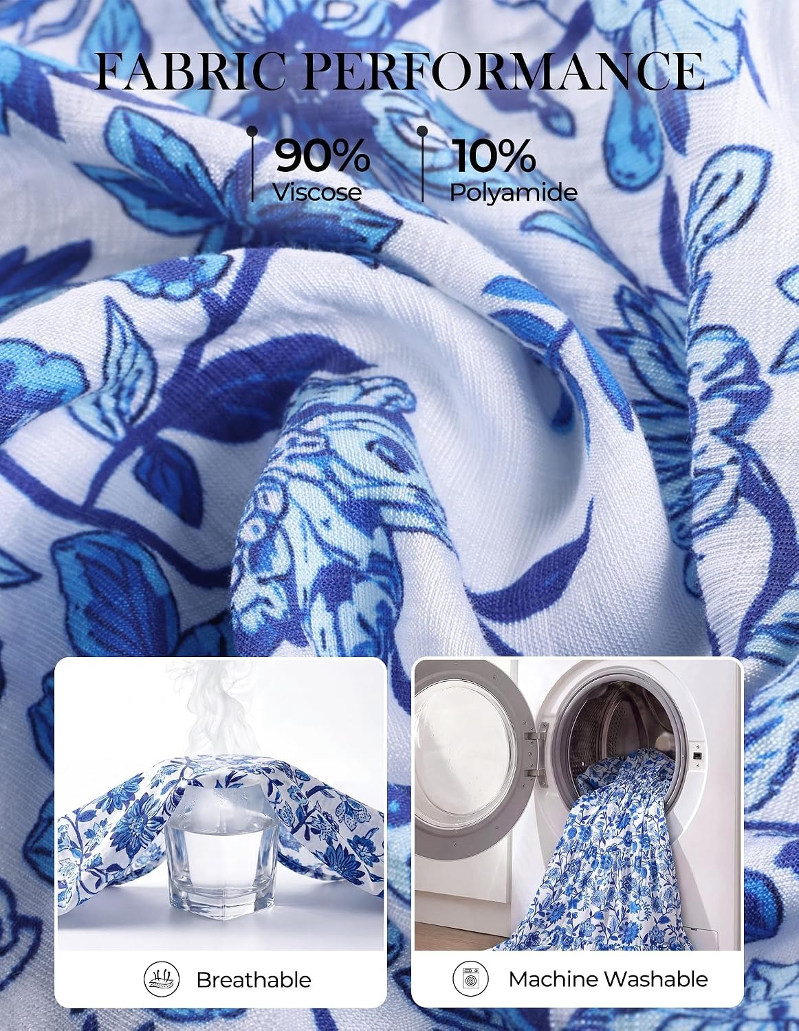 image:imageGRACE KARIN Fall Wedding Guest Causal Midi Floral V Neck Dresses Long SleeveA LineFlowySmocked WaistRuffleTieredwith PocketsBeachVacationCocktailSemi FormalCorsetPartyBirthdayLight Blue Floral