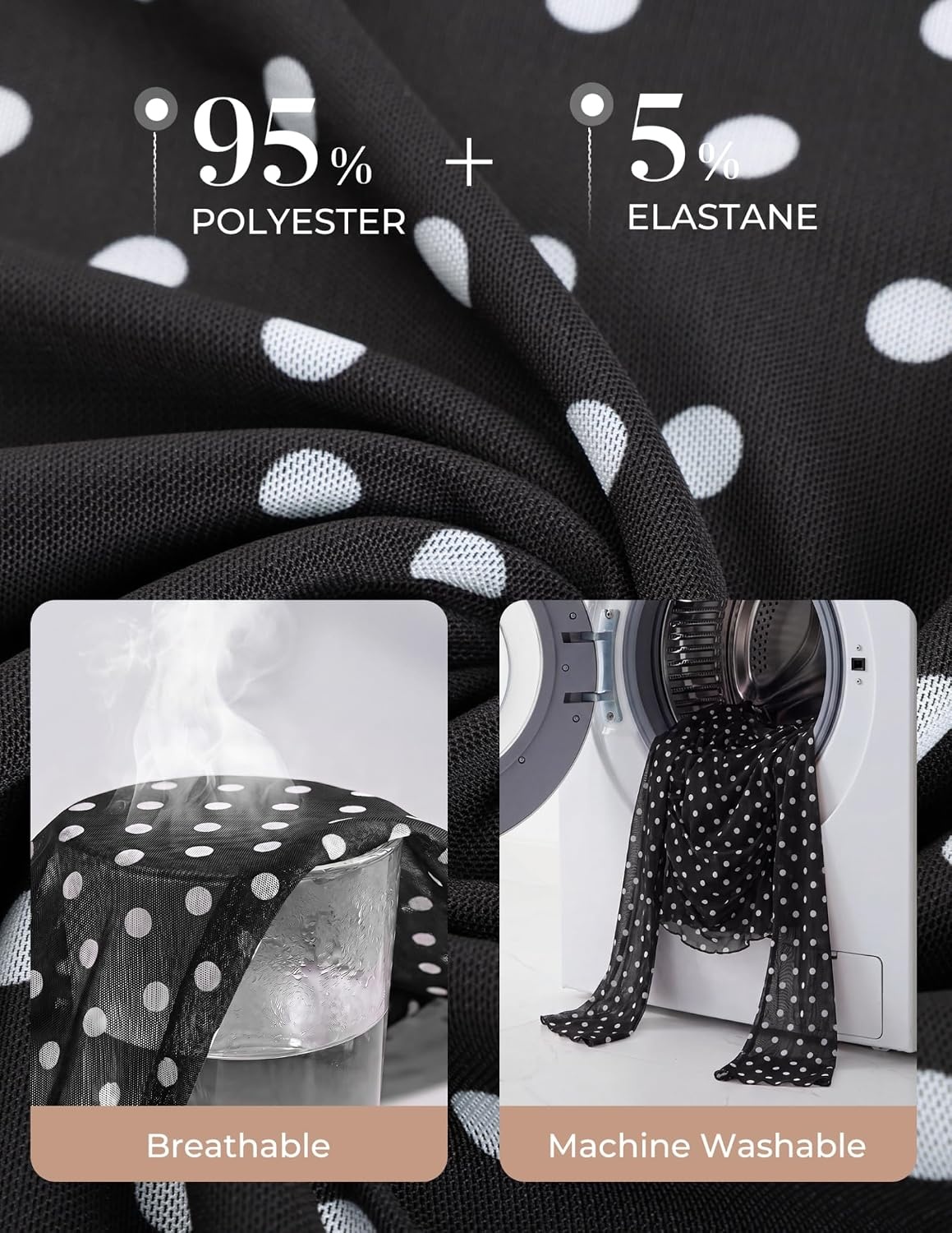 image:imageGRACE KARIN Women Boho Mesh Blouses Dressy Casual Cowl Neck Going Out Tops Bell Long Sleeve Work Shirts Y2K Floral Ruched Outfits 2026 Fall Fashion ClothingBlack Polka Dot
