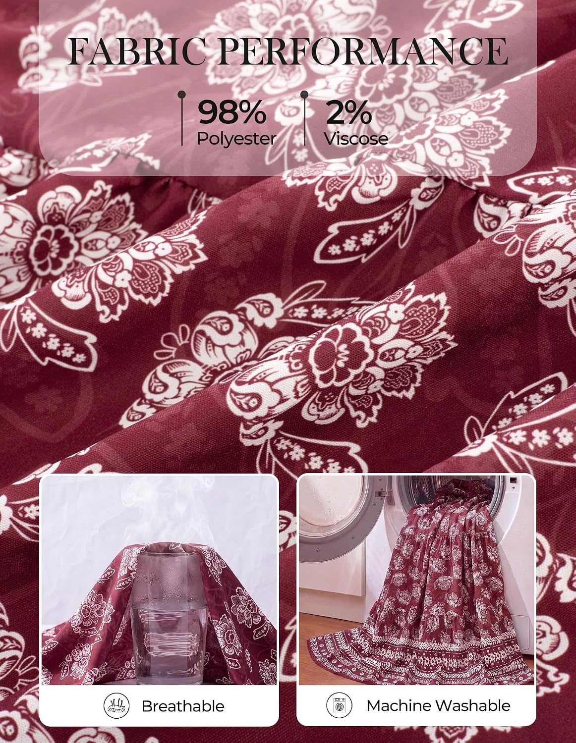image:imageGRACE KARIN Womens Fall Long Sleeve Maxi Dress 2026 FloralV Neck Boho A Line FlowyPocketsFall Outfits for CasualWedding GuestVacationTravelDateWine Red