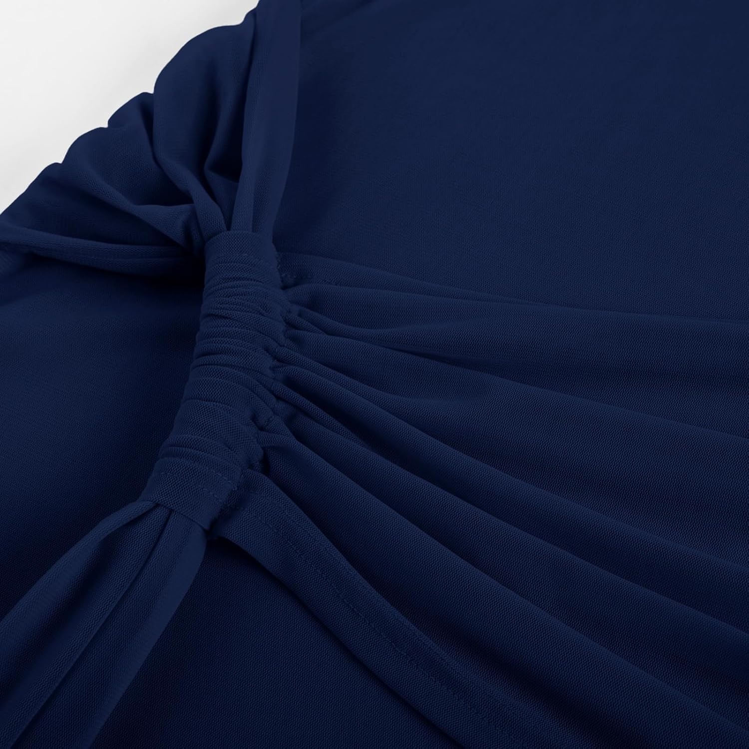 image:imageGRACE KARIN Womens Long Sleeve Bodycon Wedding Guest Dress Cocktail PartyFormalMaxiCrew NeckMeshRuchedDark Blue