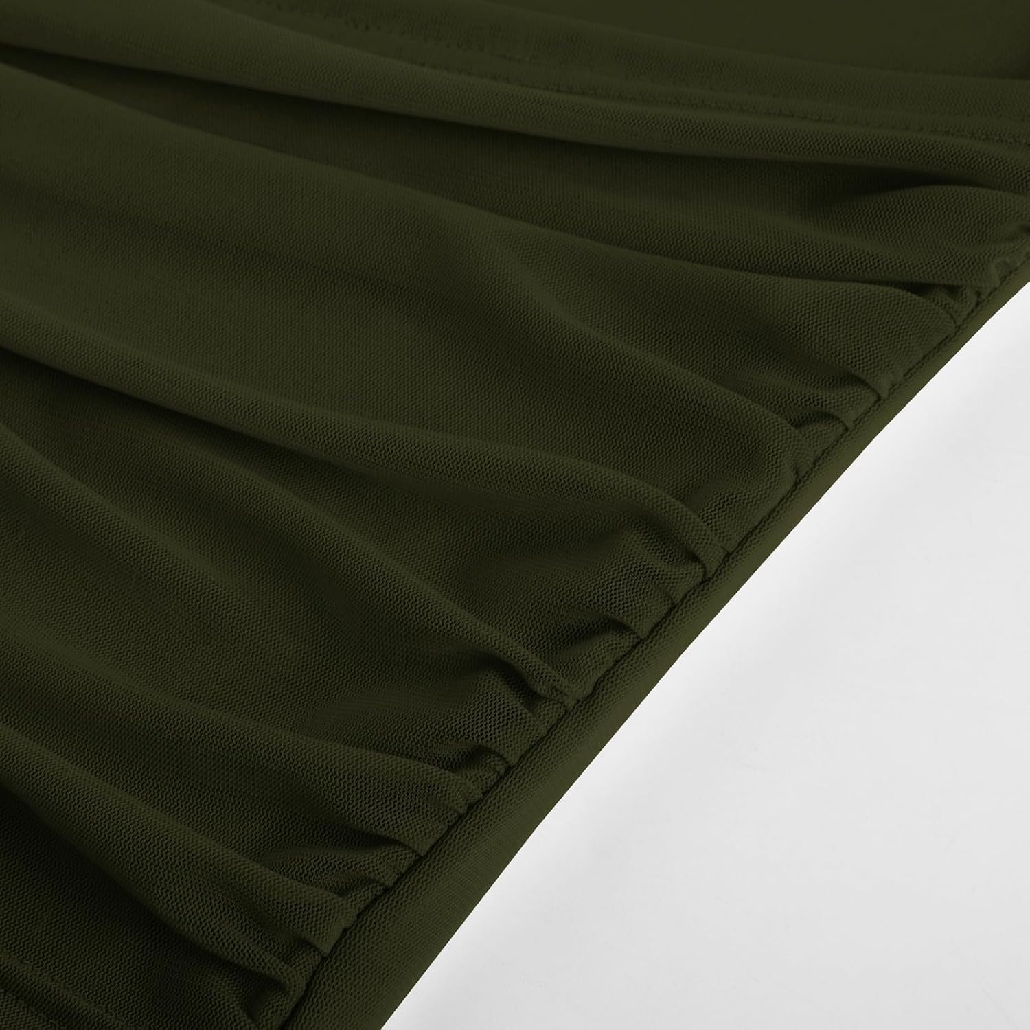 image:imageGRACE KARIN Womens Long Sleeve Bodycon Wedding Guest Dress Cocktail PartyFormalMaxiCrew NeckMeshRuchedDark Green