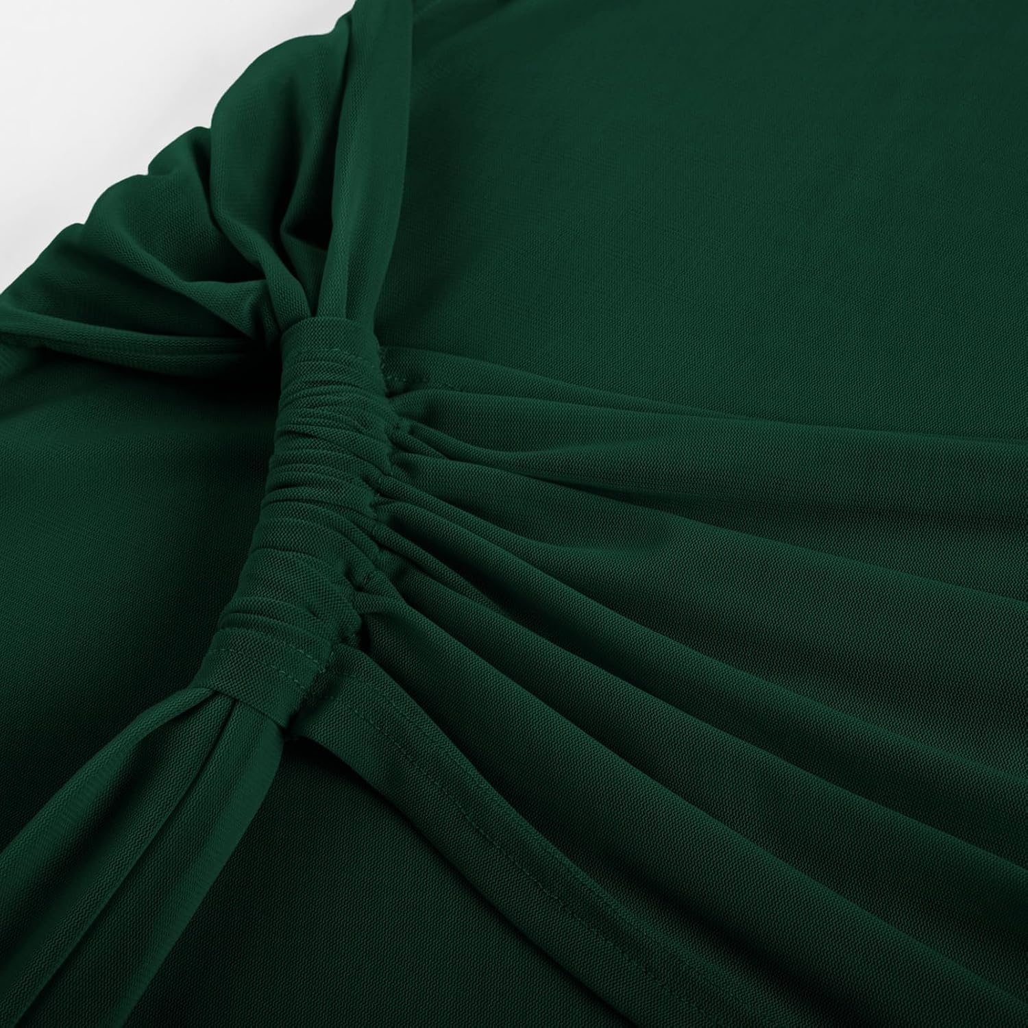 image:imageGRACE KARIN Womens Long Sleeve Bodycon Wedding Guest Dress Cocktail PartyFormalMaxiCrew NeckMeshRuchedEmerald Green