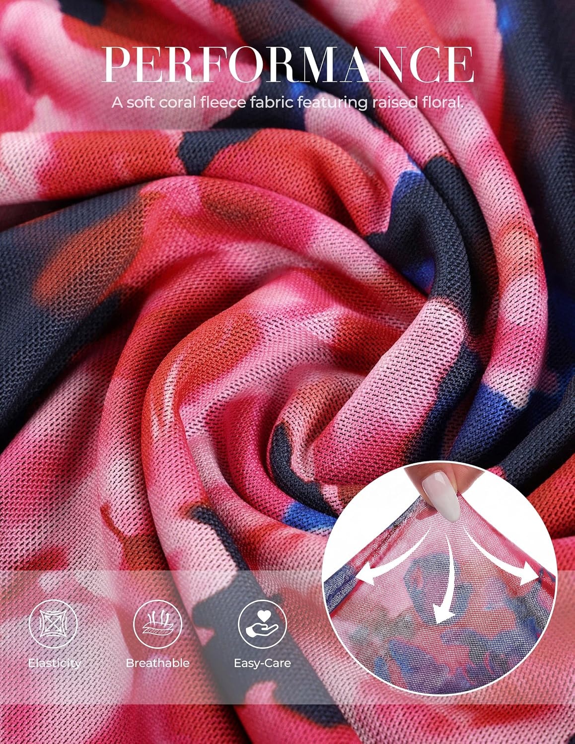 image:imageGRACE KARIN Womens Long Sleeve Floral Maxi Formal Wedding Guest Dress Fall A Line Mesh DressV Neck Twist FrontRuffleFlowyEvening GownsBridal ShowerGarden PartycocktailVacation ClothesBlack Blue Red