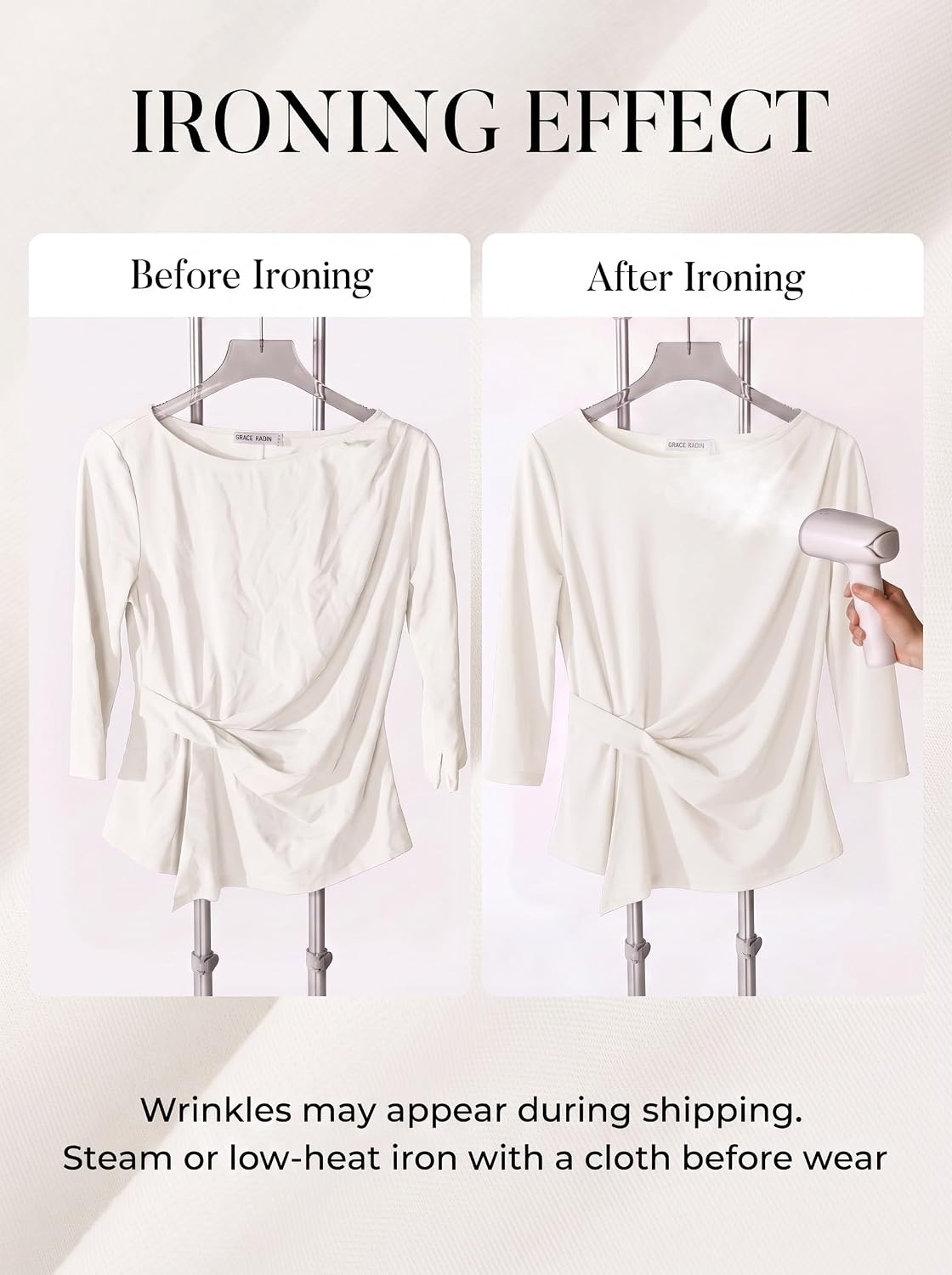 image:imageGRACE KARIN Womens Summer Peplum Tops Dressy Casual Shirt 34 Sleeve Trendy Work Shirts 2026 Business Ruched front Blouses Boat Neck Fashion ClothesWhite