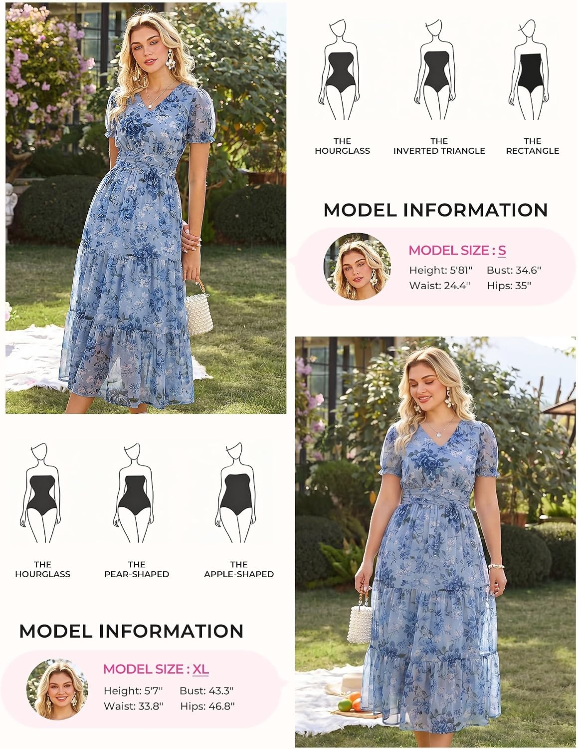 image:imageGRACE KARIN Womens Summer Wedding Guest Maxi Dress 2026 Floral ChiffonSide PocketsShort Sleeve V Neck A Line Elegant Flowy DressesPartySemi FormalBridal ShowerBeachFloral Blue