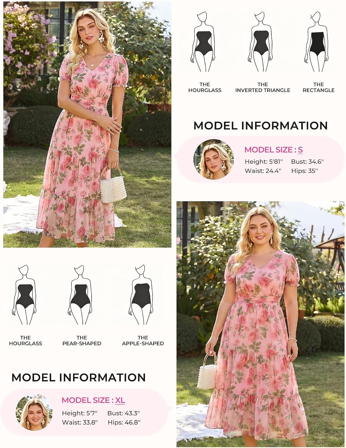 image:imageGRACE KARIN Womens Summer Wedding Guest Maxi Dress 2026 Floral ChiffonSide PocketsShort Sleeve V Neck A Line Elegant Flowy DressesPartySemi FormalBridal ShowerBeachFloral Pink