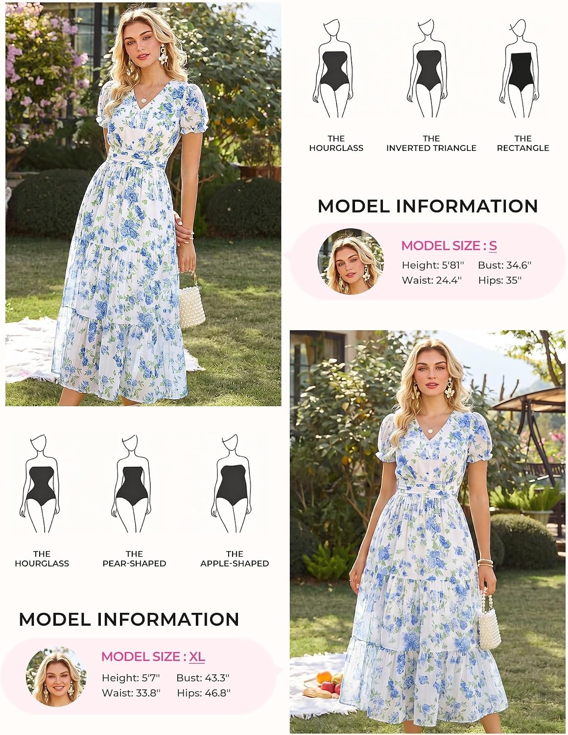 image:imageGRACE KARIN Womens Summer Wedding Guest Maxi Dress 2026 Floral ChiffonSide PocketsShort Sleeve V Neck A Line Elegant Flowy DressesPartySemi FormalBridal ShowerBeachFloral White