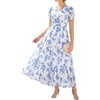 Floral White Blue