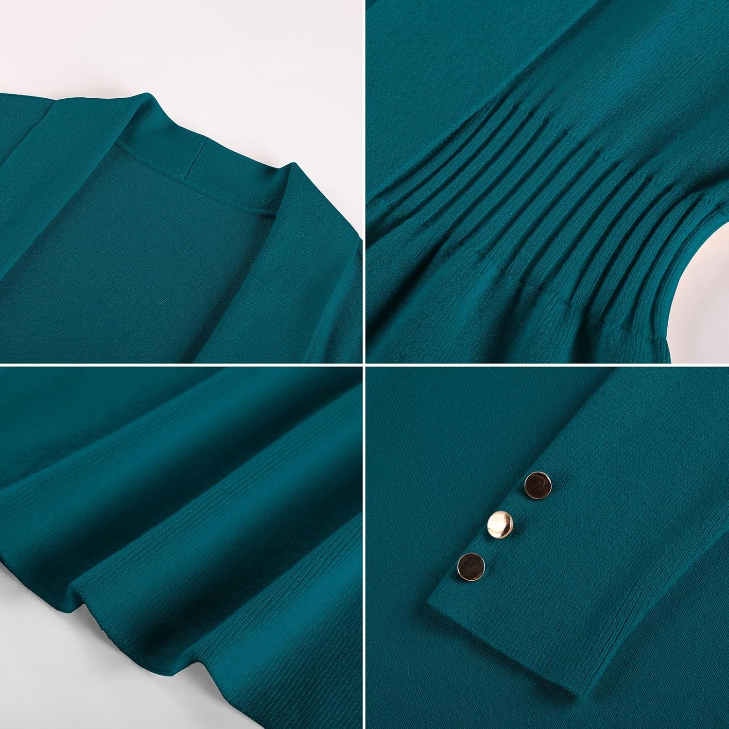 image:imageGRACE KARIN Cardigan for Women Open Front Peplum Tops 2026 Fall Outfits Ribbed Cinched Waist Lightweight Knit Sweaters Teacher Outfits Business Casual Outfits Trendy Work Office WearPeacock Blue