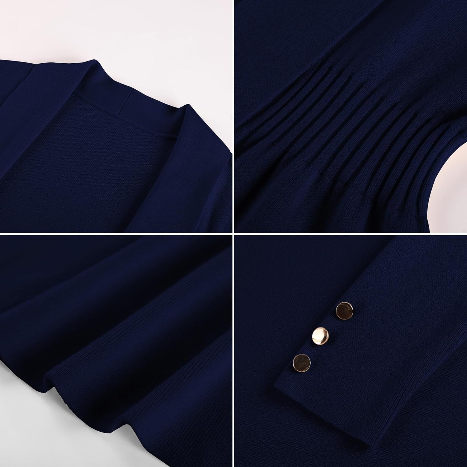 image:imageGRACE KARIN Cardigan for Women Open Front Peplum Tops 2026 Fall Outfits Ribbed Cinched Waist Lightweight Knit Sweaters Teacher Outfits Business Casual Outfits Trendy Work Office WearNavy Blue