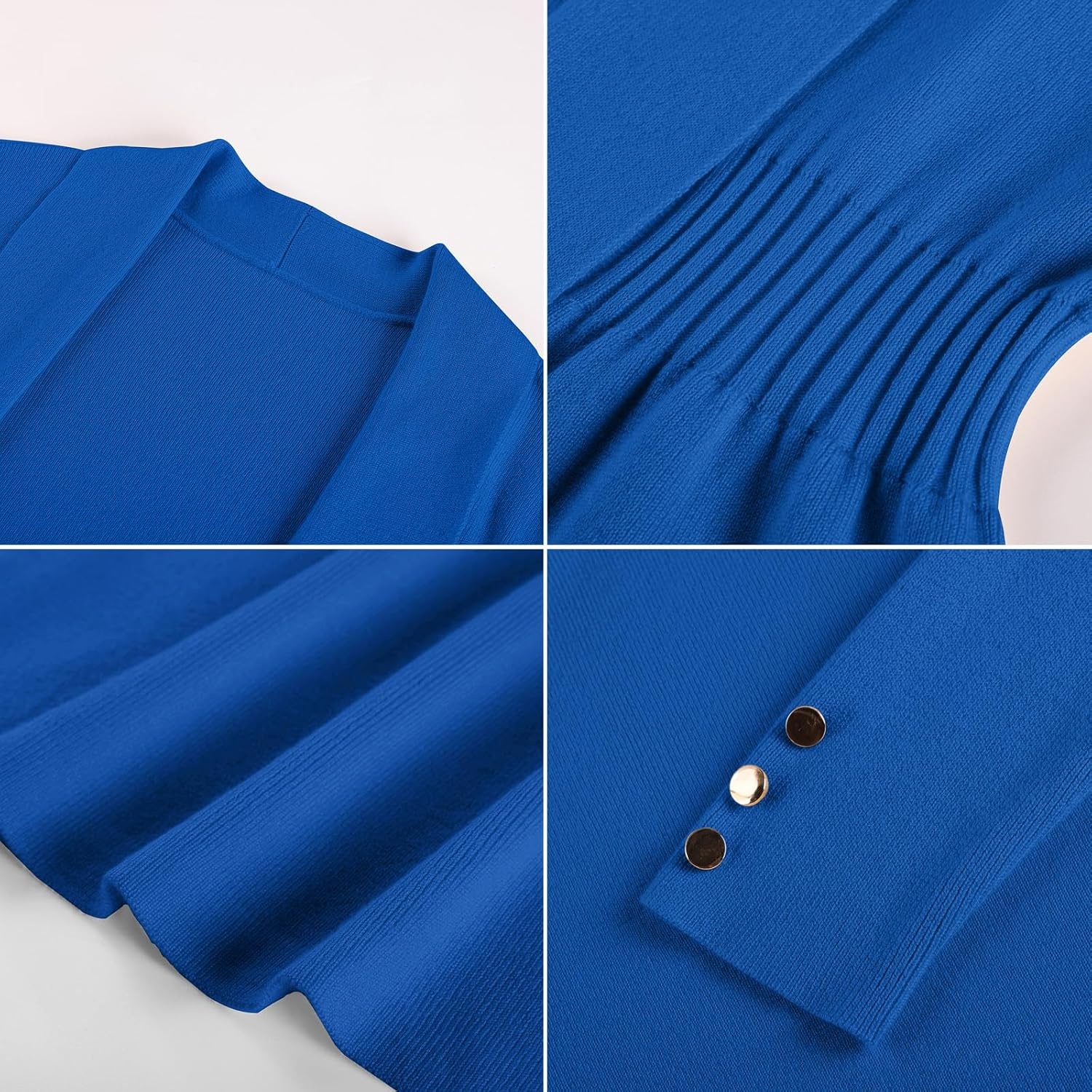 image:imageGRACE KARIN Cardigan for Women Open Front Peplum Tops 2026 Fall Outfits Ribbed Cinched Waist Lightweight Knit Sweaters Teacher Outfits Business Casual Outfits Trendy Work Office WearRoyal Blue