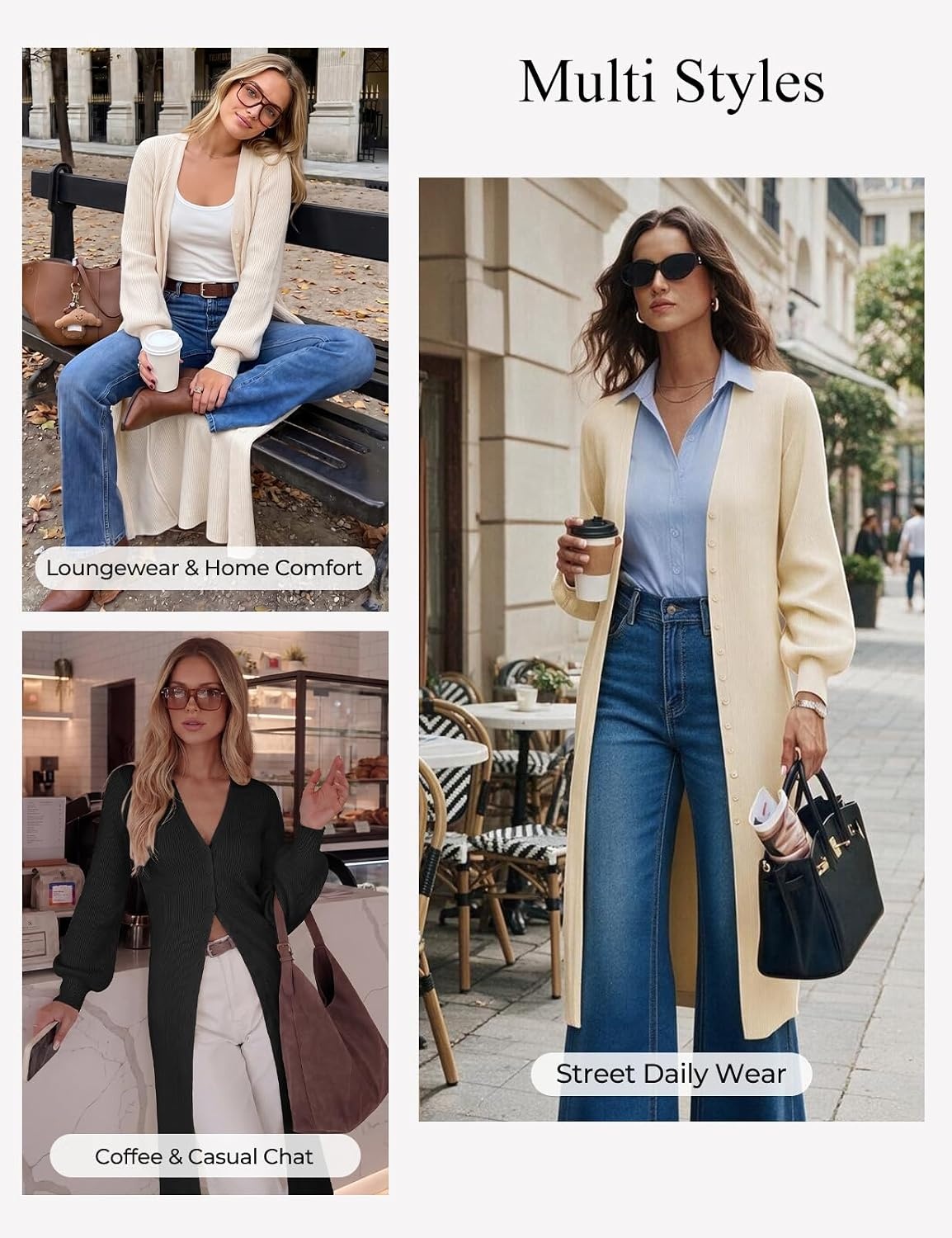 image:imageGRACE KARIN Long Cardigans for Women Duster Sweater Coat Fall Outfits 2026 Lightweight Knit Button Down Dusters for WomenDressy V NeckLantern Long SleeveRibbed Knit CoatiganMaxi Sweater DressWine Red