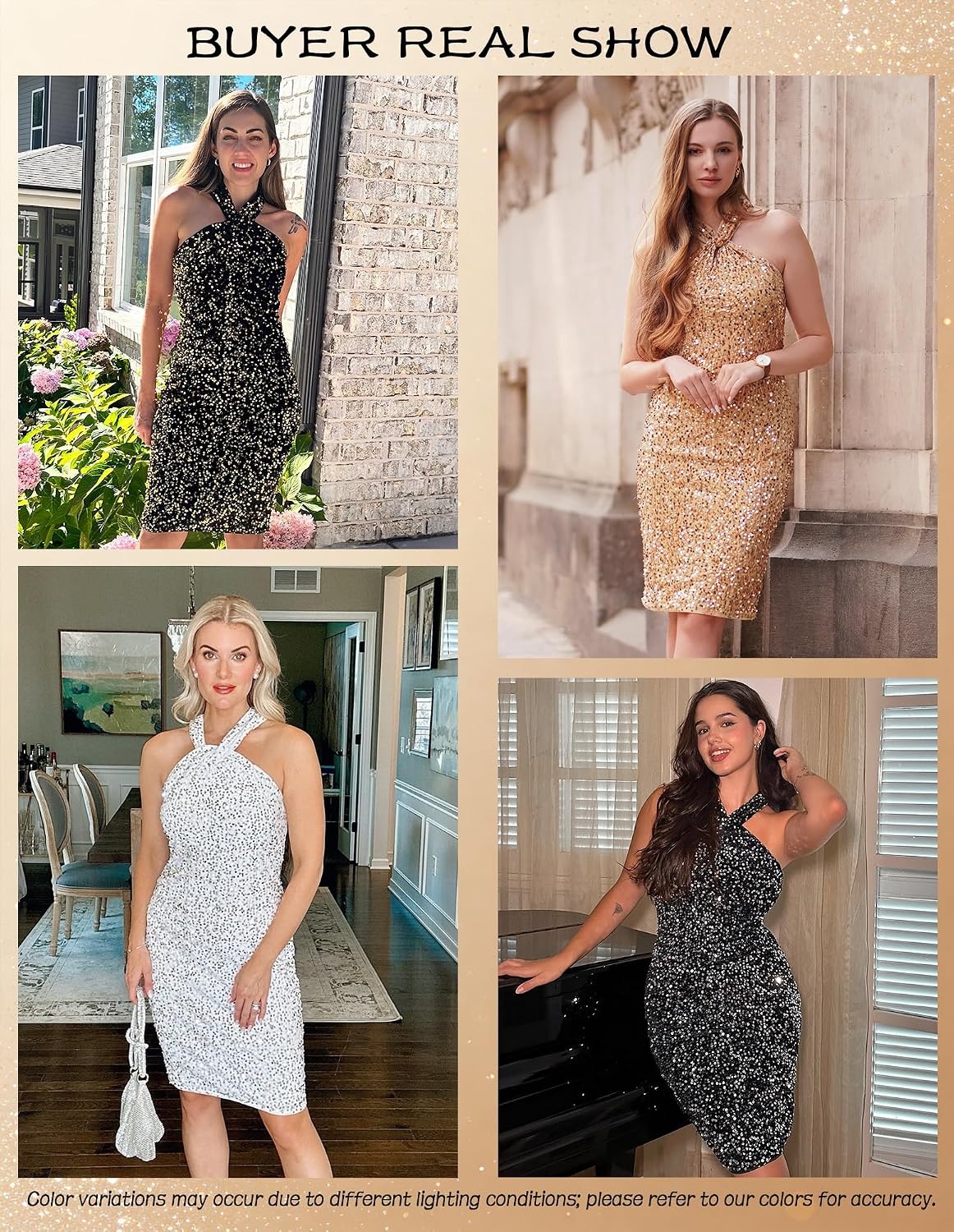 image:imageGRACE KARIN Women Short Sequin DressSparkly Cocktail Bodycon Dresses SleevelessHalterVelvetGlitterSheathMiniKnee LengthSuitable for SpringFallWinterPartyFestivalClubGiftDark Gray