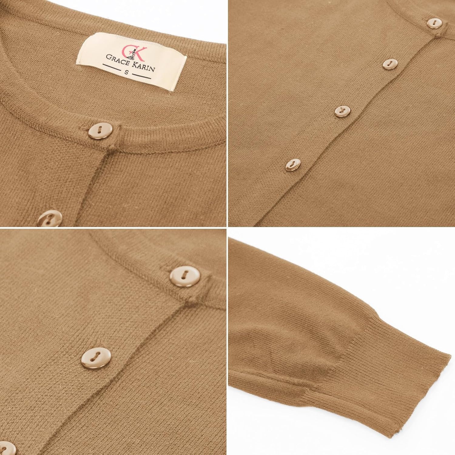 image:imageGRACE KARIN Womens Cardigan Sweaters Button Down Lightweight Sweaters 2026 Long Sleeve Cardigans Clothes 2XL Golden Apricot