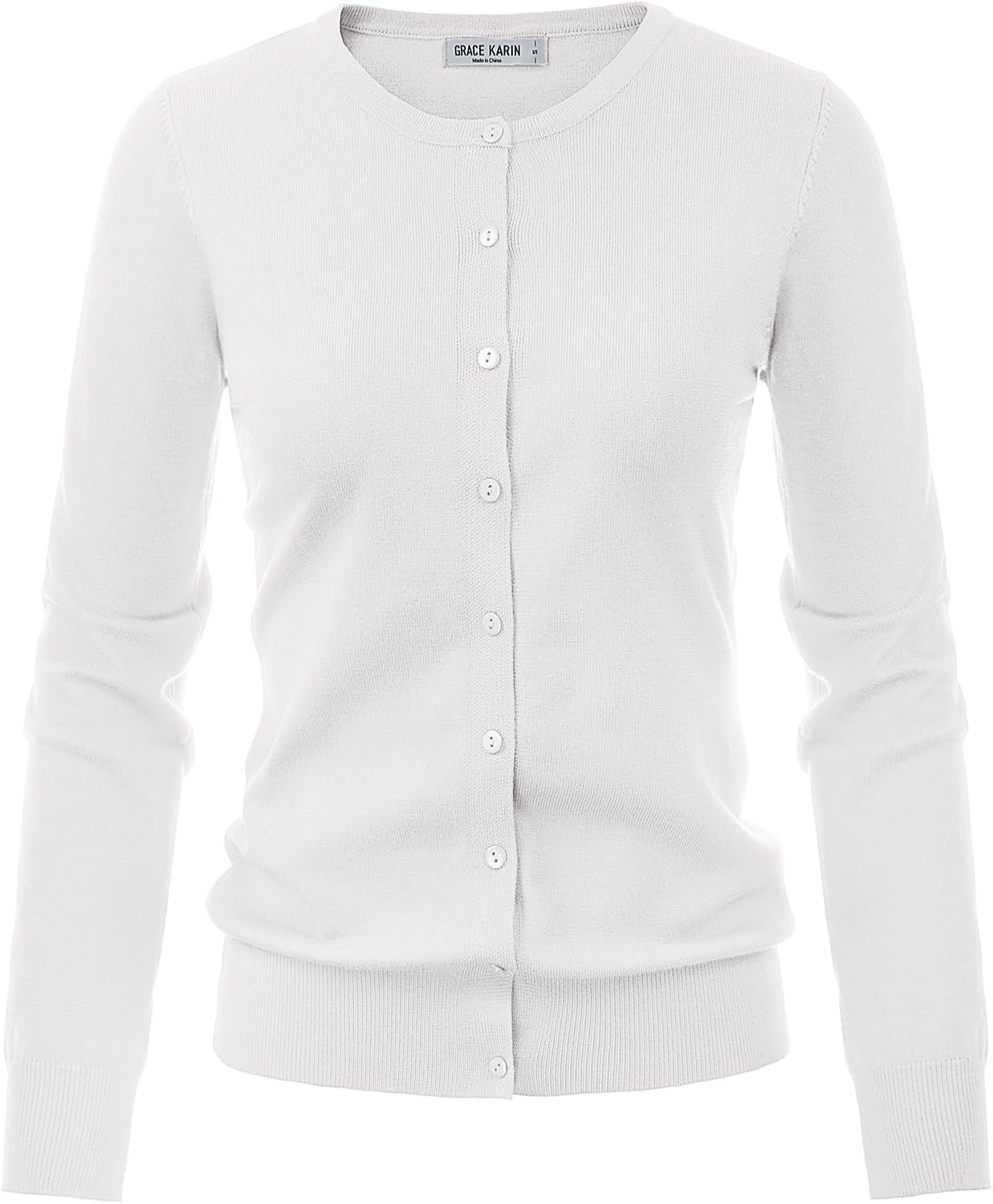 image:imageGRACE KARIN Womens White Cardigan Sweaters Button Up Lightweight Cardigans 2026 Spring Casual Outfits L
