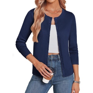 GRACE KARIN Women 2026 Lightweight Long Sleeve Fall Cardigan Sweaters | Long-sleeve Silhouette, Full Front Button-up Closure, Casual Outfits for Fall & Winter Daily Wear(Navy Blue)